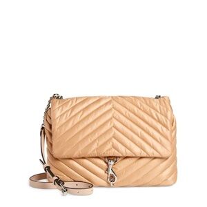 Rebecca Minkoff | Edie Nylon Jumbo Flap Shoulder Crossbody Bag in New Nude